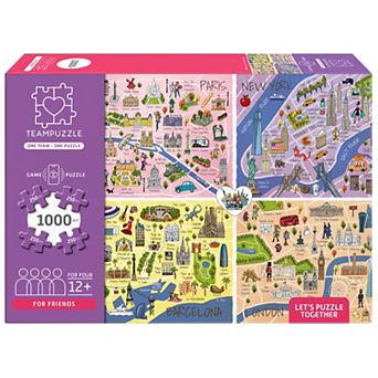 book n app TEAMPUZZLE City Trip Around The World Travel 1000 pc Jigsaw Puzzle