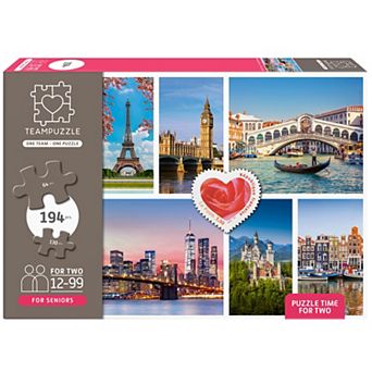 book n app TEAMPUZZLE Cities Around The World Travel 194 pc Jigsaw Puzzle