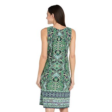 Petite R&M Richards 3-Piece Medallion Flyaway Jacket & Dress Set with Necklace