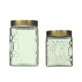 10 Strawberry Street Lenox Textured Graduated Glass Canister Set of 2