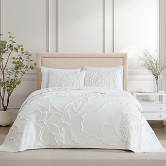 ELLE Chenille Floral Bedspread or Sham
