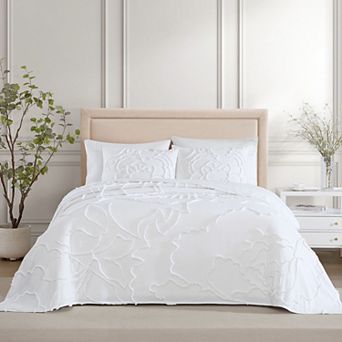 ELLE Chenille Floral Bedspread or Sham