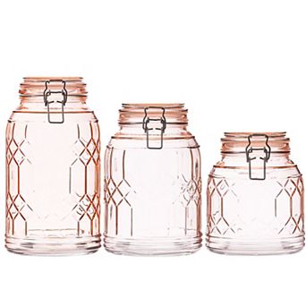 10 Strawberry Street Bleeker Glass Canister Set of 3