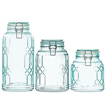 10 Strawberry Street Bleeker Glass Canister Set of 3