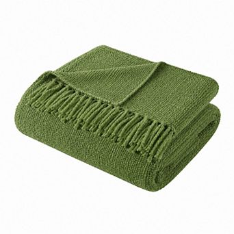 Brooklyn Loom Chunky Boucle Textured Microfiber Throw Blanket