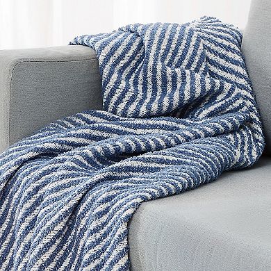 Brooklyn Loom Diagonal Chenille Stripe Throw Blanket