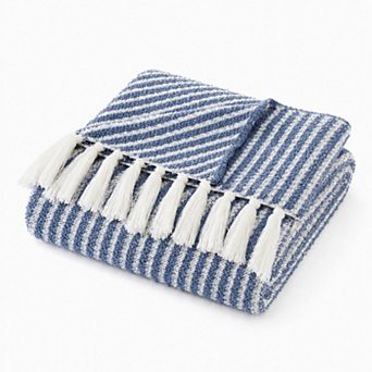 Brooklyn Loom Diagonal Chenille Stripe Throw Blanket