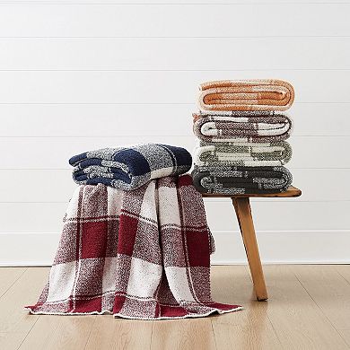 Brooklyn Loom Dusted Plaid Throw Blanket