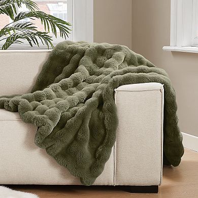 Brooklyn Loom Bubble Faux Fur Throw Blanket