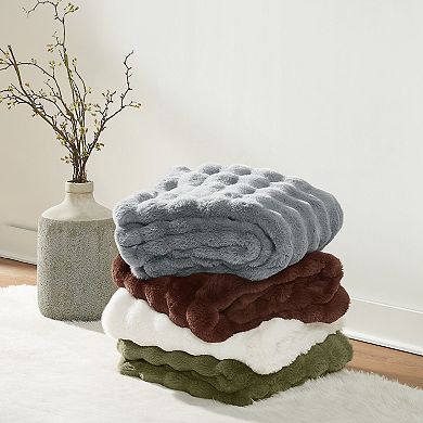 Brooklyn Loom Bubble Faux Fur Throw Blanket