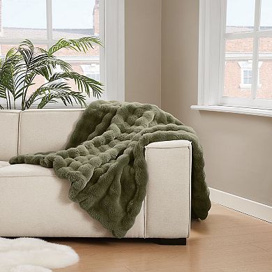Brooklyn Loom Bubble Faux Fur Throw Blanket