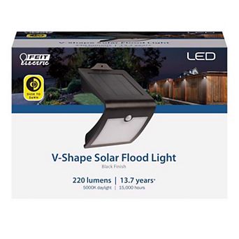 Feit LED Motion-Sensing Solar Powered LED Black Security Floodlight
