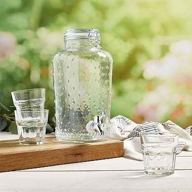 Mason Craft & More 3.5L Glass Drink Dispenser Hobnail