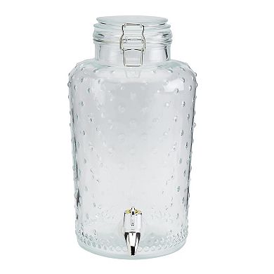 Mason Craft & More 3.5L Glass Drink Dispenser Hobnail