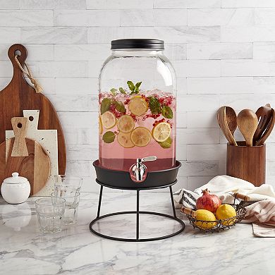 Mason Craft & More 11L Glass Drink Dispenser with Metal Stand