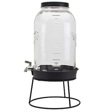 Mason Craft & More 11L Glass Drink Dispenser with Metal Stand