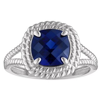 Designs by Gioelli Sterling Silver Lab-Created Sapphire Ring