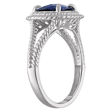 Designs by Gioelli Sterling Silver Lab-Created Sapphire Ring