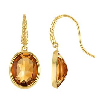 Designs by Gioelli 14k Gold Over Silver Citrine Dangle Earrings