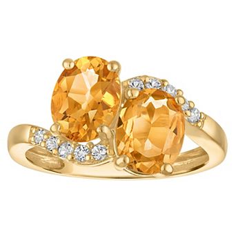 Designs by Gioelli 14k Gold Citrine Gemstone Ring