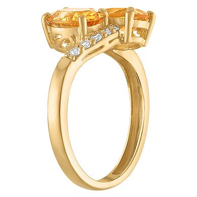 Designs by Gioelli 14k Gold Citrine Gemstone Ring