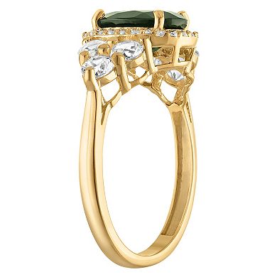 Designs by Gioelli 14k Gold Over Sterling Silver Chrome Diopside & Gemstone Ring