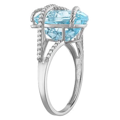 Designs by Gioelli Sterling Silver Lab Grown Topaz Crisscross Ring