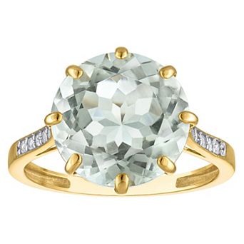 Designs by Gioelli 14k Gold Over Silver Green Amethyst Ring