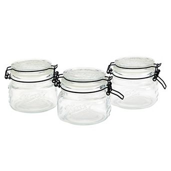 Mason Craft & More 3 pc 0.5L Glass Canister Set with Clamp Lid