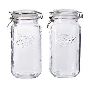 Mason Craft & More Glass Clamp Lid Canisters Set