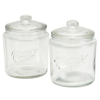 Mason Craft & More 2 pc 1L Apothecary Glass Canister Set