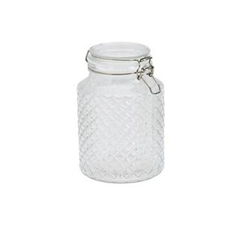 Mason Craft & More 2L Glass Facet Canister with Clamp Lid