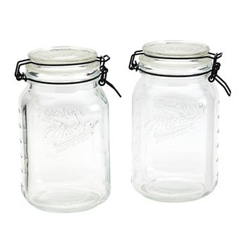 Mason Craft & More 2 pc 2.5L Glass Canister Set with Clamp Lid