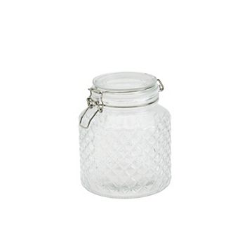 Mason Craft & More 1.5L Glass Facet Canister with Clamp Lid