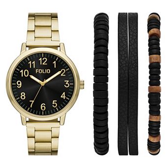 Folio Mens Other Gold Watch & Bracelet Set