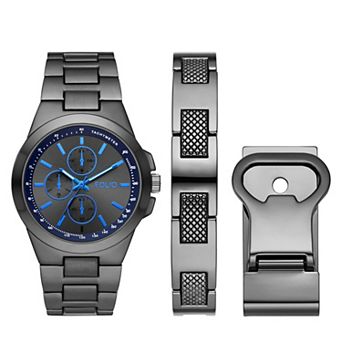 Folio Men's Stainless Steel Watch & Accessory Set