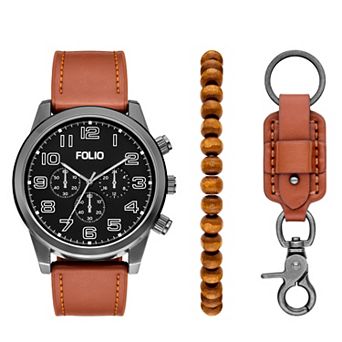 Folio Men's Watch, Bracelet, & Keychain Set - FMDKSET536
