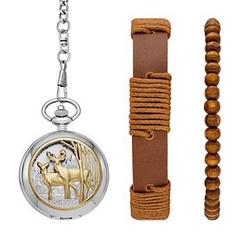 Folio Men's Two-Tone Pocket Watch Set
