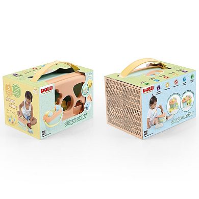 Dolu 7-Piece Shape Sorter Bucket Toy with Matching Cutouts & Lid Storage