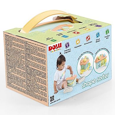 Dolu 7-Piece Shape Sorter Bucket Toy with Matching Cutouts & Lid Storage