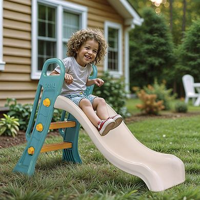 Dolu Junior Slide 2-Step Handrail Ladder Indoor-Outdoor Toy