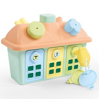 Dolu Shape Sorter Sweet Cottage 9 pc Sort & Play Toy with Lockable Doors & Key Set