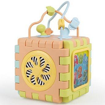 Dolu 2-In-1 Educational Cube & Puzzle Turn-Twist-Spin Activity Play Toy