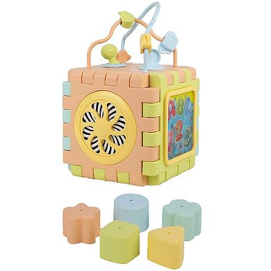 Dolu 2-In-1 Educational Cube & Puzzle Turn-Twist-Spin Activity Play Toy