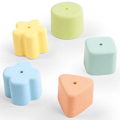Dolu 9-Piece Shape Sorter Happy House Toy with Lockable Doors & Key Set