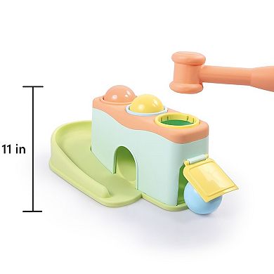 Dolu Rolling Balls Pound & Play Toy with Hammer Mallet & 3 Balls