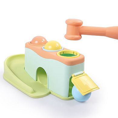 Dolu Rolling Balls Pound & Play Toy with Hammer Mallet & 3 Balls