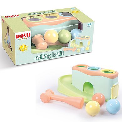 Dolu Rolling Balls Pound & Play Toy with Hammer Mallet & 3 Balls