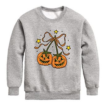 Girls 7-16 Pumpkin Cherries Crew Fleece Sweatshirt