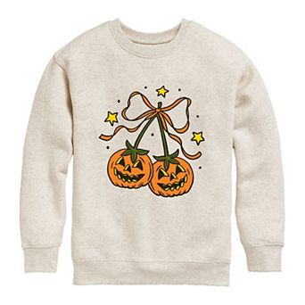 Girls 7-16 Pumpkin Cherries Crew Fleece Sweatshirt